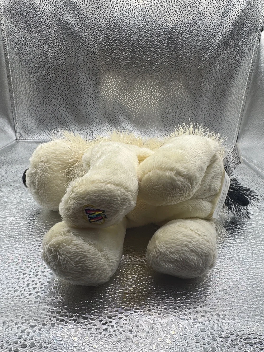 GANZ Webkinz Black and White Cheeky Plush Puppy Dog Toy